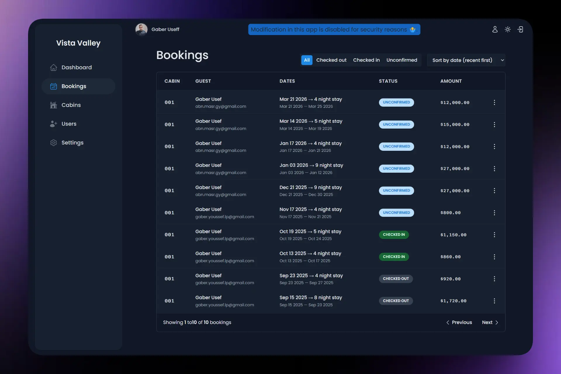 Vista Valley - Admin Dashboard